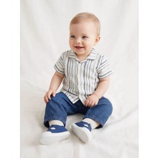 LC Waikiki Lcw Baby Ekru Kısa Kollu Gömlek ve Pantolon Erkek Bebek Takımı