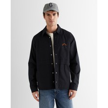 Gant Erkek Siyah Relaxed Fit Gömlek Yaka Logolu Ceket 7125110T.5