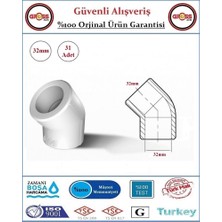 Berke PPRC 45 Derece Dirsek - 32mm - 31 Adet