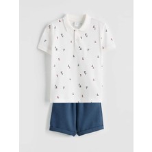 LC Waikiki Lcw Kids Bej Polo Yaka Erkek Çocuk Tişört ve Şort Takım