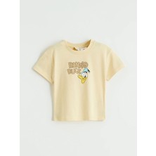 LC Waikiki Lcw Baby Sarı Donald Duck Baskılı Bisiklet Yaka Erkek Bebek Takım