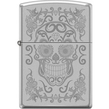 Zippo Satin Chrome Skull Dizayn Çakmak