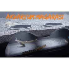 Printech3d Akvaryum Mağarası Dekor – 20X12X7 cm Siyah & Beyaz Seçenekli Gizlenme Alanı