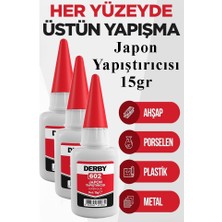 ArtMaster Derby 602 Japon Yapıştırıcı 15 gr 3 Adet Yüksek Yapıştırma Gücü Tek Bileşenli Düşük Viskozite Güçlü Yapıştırıcı 15GR