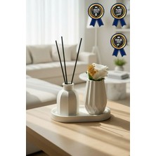 Feyza Design Minimal Vazo ve Biblo Seti, Şık Dekoratif Obje, Difüzör ile Zarafet