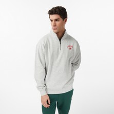 Converse Retro Collared Quarter-Zip Crew Erkek Krem Sweatshirt.lgh