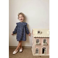 Minipeak Kids La'ciel Paris Omuz Detaylı Lacivert Elbise