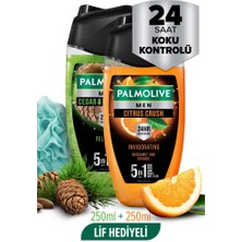 Palmolive Erkek Duş Jeli Seti 250 ml Sedir Ağacı ve Kakule Kokusu&bergamot ve Portakal Kokusu +Duş Lifi Hediye