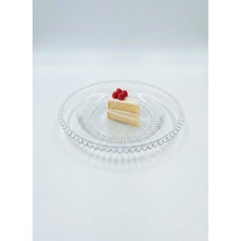 altabi Cam Pasta Tabağı Boncuk Model 6’lı Set 18 cm Şık Dekoratif