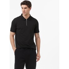 Nautica Erkek Siyah Regular Fit Polo Yaka T-Shirt K65357T.0TB