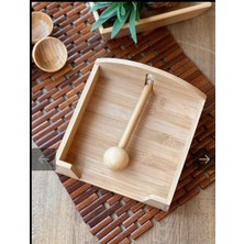 Ness Global Bambu Ağırlıklı Peçetelik | Masa Üstü Doğal Ahşap Kare Peçete Tutucu