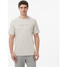 Nautica Erkek Bej Regular Fit Baskılı T-Shirt V65343T.1SC