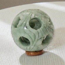 Doğaltaş Ejderhalı Çin Oyma Zümrüt Küre