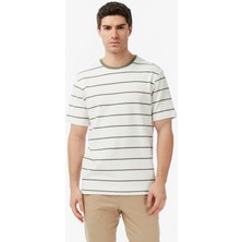 Nautica Erkek Krem Regular Fit Çizgili T-Shirt V65320T.1MA