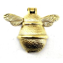 Eco Port Antika Tarz Dekoratif Pirinç Arı Kapı Tokmağı, Taktak - KÜÇÜK,123X150MM, Sarı