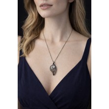 Miraç Gümüş Takı Atölyem 925 Ayar Gümüş Pembe Kuvars Doğal Taş Kolye