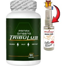 Panax 1 Kutu Panax Ginseng Tribuluslu Fenugreekli Shilajitli Hornygoatlı 90 Lı Caps + Afrodizayn Yağ