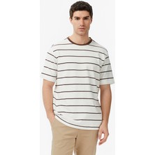 Nautica Erkek Kahverengi Regular Fit Çizgili T-Shirt V65320T.2DM