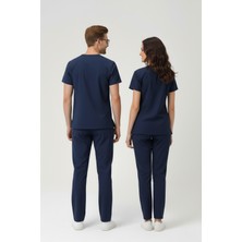 Pratik Medikal Hemşire Forması Likralı Scrubs Takım Unisex Patriot Blue Yeni Yönetmeliğe Uygun