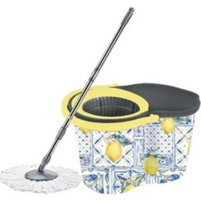 abnturk Mikrofiber Temizlik Seti Dönerli Mop Kovası Uzatılabilir Metal Saplı 16L Temizlik Seti