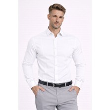 Colvis Man Erkek Saten Likra Pamuklu Slim Fit Gömlek Takım Elbiselik Hediye Kutulu