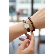 Milabella Siesta Bordo Deri Kordonlu Kare Minimal Kadın Kol Saati