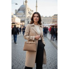 Glemix Aurora Vizon Kemer Detaylı Süet Kadın El Kol ve Omuz Çantası