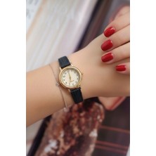 Milabella Evangeline Siyah Örgü Cilt Deri Kordonlu Dikdörtgen Minimal Kadın Kol Saati