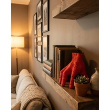 Brf 3D Dekoratif Kırmızı El Biblo 17X16 cm Modern Ev Aksesuarı