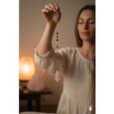 Pembe Kuvars Doğal Taş Pandül - Enerji Çalışmalarına Özel