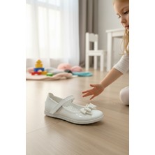 Enoch Kız Çocuk Dantel Fırfırlı ve Çiçek Figürlü Babet