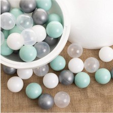 Jusso Bubble 100’LÜ Top Havuzu Topları Yeşil-Gri – 6 cm Çocuk Oyun Havuzu ve Oyun Çadırı Topu