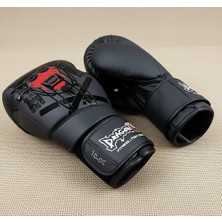 DragonDo Yakuza Boks Eldiveni Kick Boks ve Muay Thai İçin Siyah Eldiven Taşıma Çantalı 10 oz Özellikli