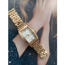 Milabella Hawaii Gold Yuvarlak Taş Detaylı Kadın Kol Saati