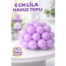 Jusso Lila Renkli Şişme Oyun Havuzu Topları - 6 cm Çapında 50'li Paket