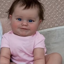 LunaDefano 50 cm Full Vinil Reborn Bebek 20 Inç El Köklü Saçlı Setli