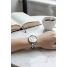 Milabella Indiana Gümüş Rengi Göstergeli Yuvarlak Kadın Kol Saati