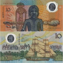 Banknoting Avustralya 10 Dolar 1988 Dünyanın Ilk Polymer Parası. Çok Çok Temiz.