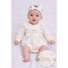 My Baby Kumsal CAYZEN Angel Nakışlı Kız Romper Melek Kanatlı Bandanalı 6 - 9 ay 1123