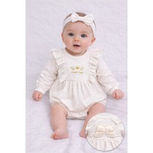 My Baby Kumsal CAYZEN Angel Nakışlı Kız Romper Melek Kanatlı Bandanalı 9 -12 ay 1123