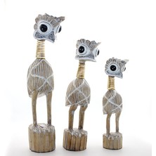 Yaman Market Ahşap 3'lü Emu Kuşu Seti