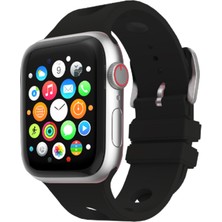 Nova Global Watch 10 42MM Delikli Tasarım Zore KRD-147 Silikon Kordon - Siyah