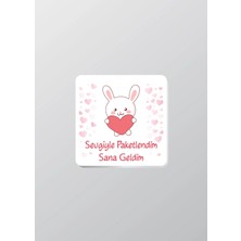 Woisco Teşekkür Etiket Sticker Paketlemeye Özel 3X3CM Parlak Beyaz Etiket T.no:1