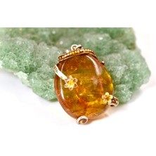 Doğaltaş Kehribar Gümüş Kolye