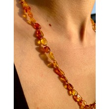 Doğaltaş Damla Kehribar Kolye (Sertifikalı Özel Seri)