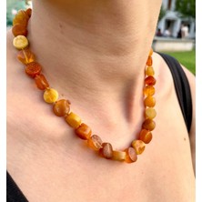 Doğaltaş Damla Kehribar Kolye (Sertifikalı Özel Seri)