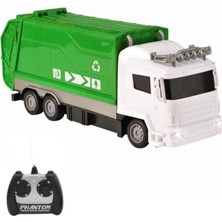 Giffy 27 Mhz Uzaktan Kumandalı Yeşil Geri Dönüşüm Çöp Kamyonu Şarjlı Işıklı 1:16 Ölçek Full Fonksiyon Kapağı Elle Manuel Hareketli