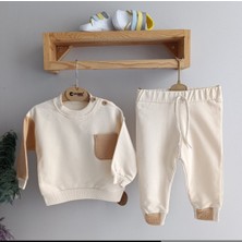 Ciciben Minilkabebe Waffle Garni Detaylı Erkek Bebek Alt Üst Mevsimlik Takım 6-24 Ay Krem