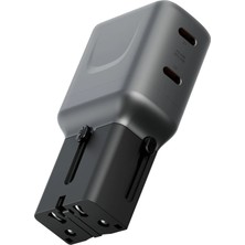Energea Travelgo 65W 2 Adet Type-C Çıkışlı Pd Pps Gan Hızlı Şarj Aleti - Siyah