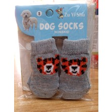 Dog Socks Köpek Kedi - Kaymaz Taban Örgülü & Evcil Hayvan Ayak Çorabı S Beden